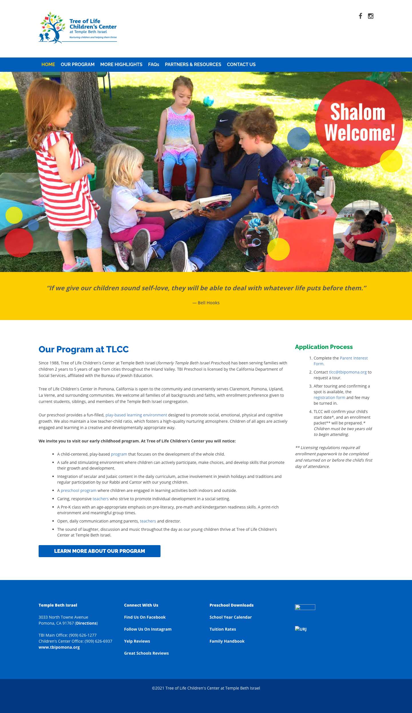 Temple Beth Israel Pomona Preschool for 2-5 year oldsTemple Beth Israel Pomona Preschool for 2-5 year olds - Full Screenshot