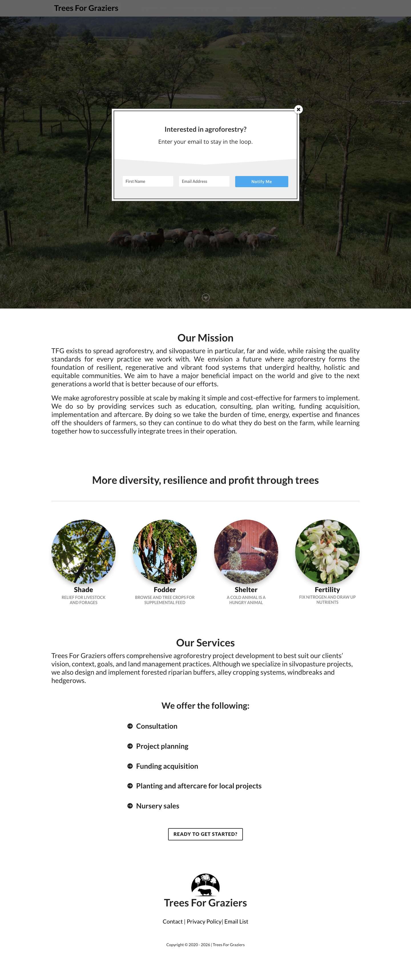 Our Mission - Trees For Graziers - Full Screenshot