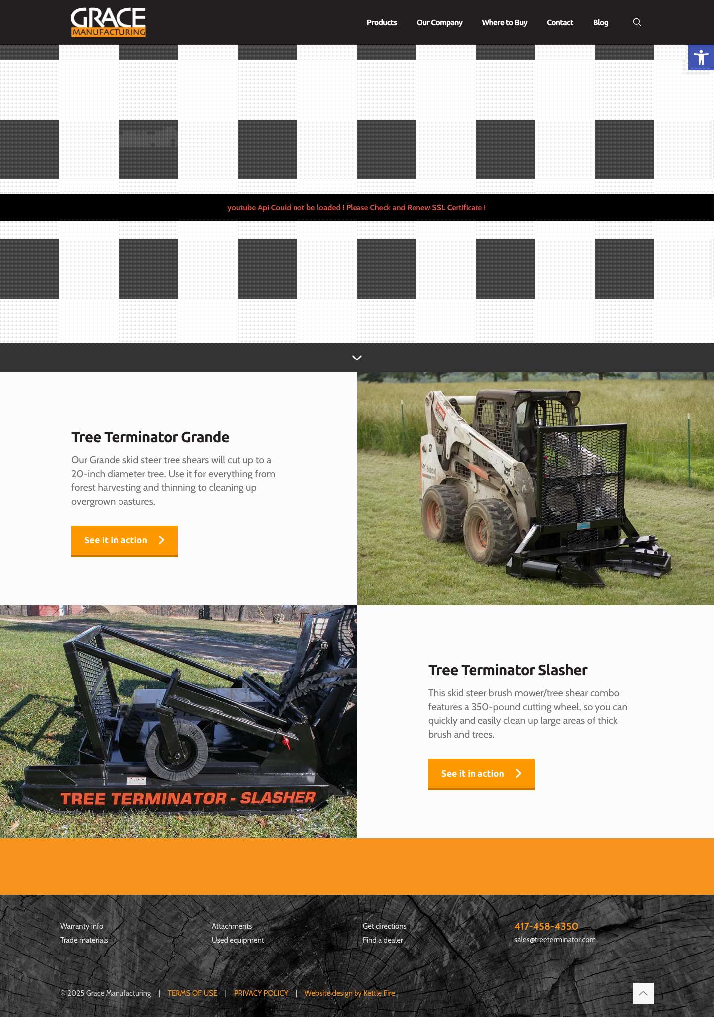 Grace Manufacturing - Maker of the Tree TerminatorAccessibility ToolsIncrease TextDecrease TextGrayscaleHigh ContrastNegative ContrastLight BackgroundLinks UnderlineReadable FontReset - Full Screenshot