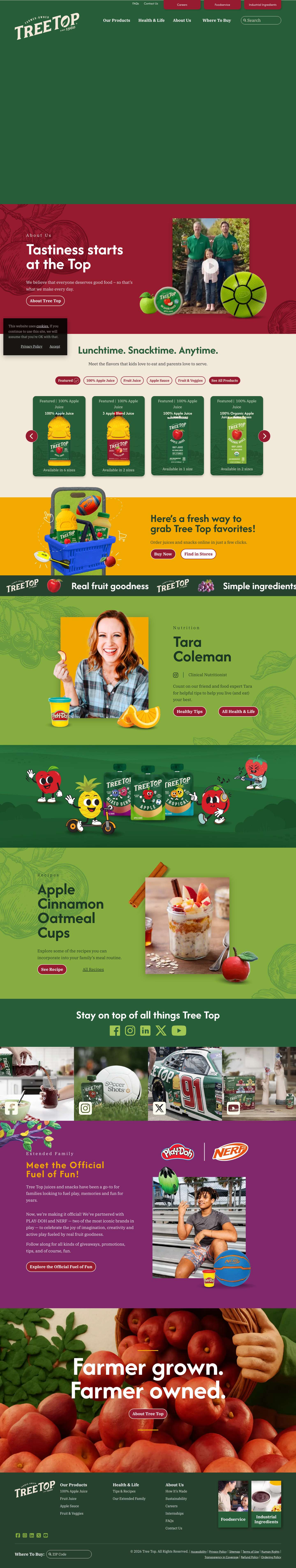 Tree Top | Meet a whole family of apple juice, apple sauce, and more! - Full Screenshot