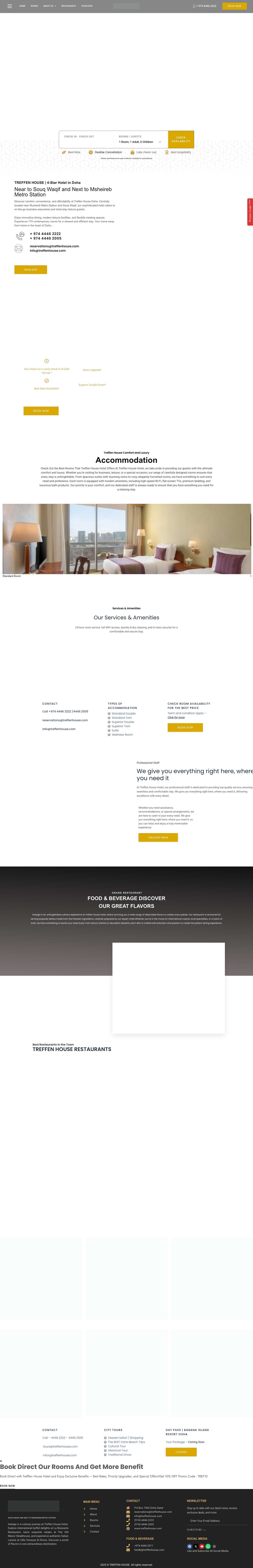 TREFFEN HOUSE | Hotel near Souq Waqif and Msheireb Metro Station - Full Screenshot