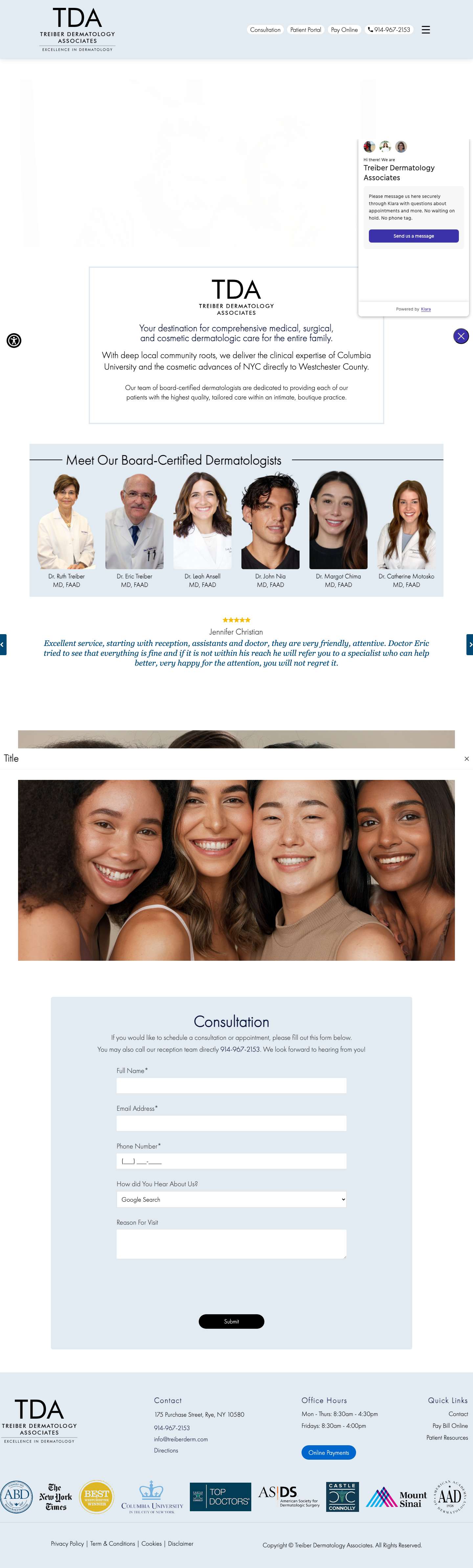 Treiber Dermatology Associates - Full Screenshot