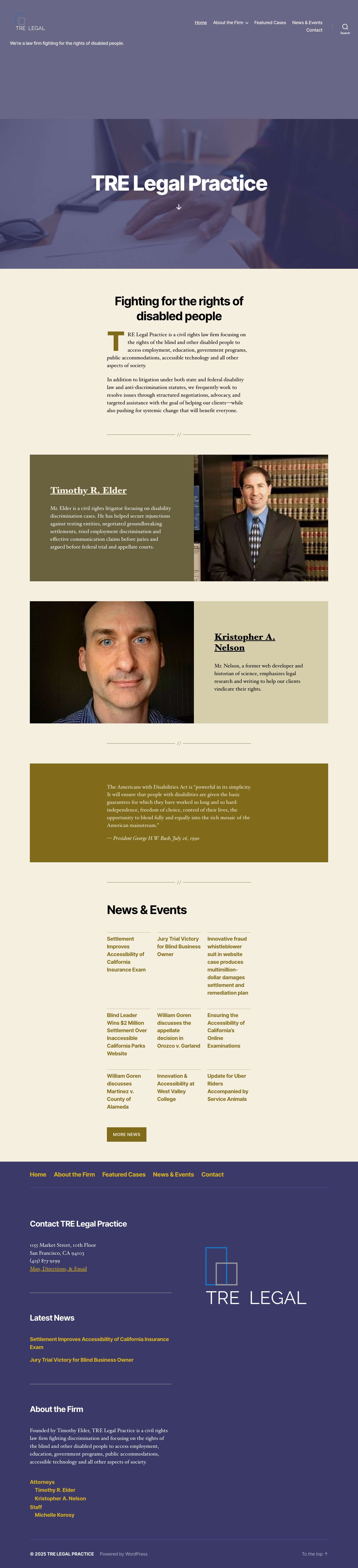 TRE Legal Practice fights for the rights of disabled peopleTRE Legal Practice logo - Full Screenshot