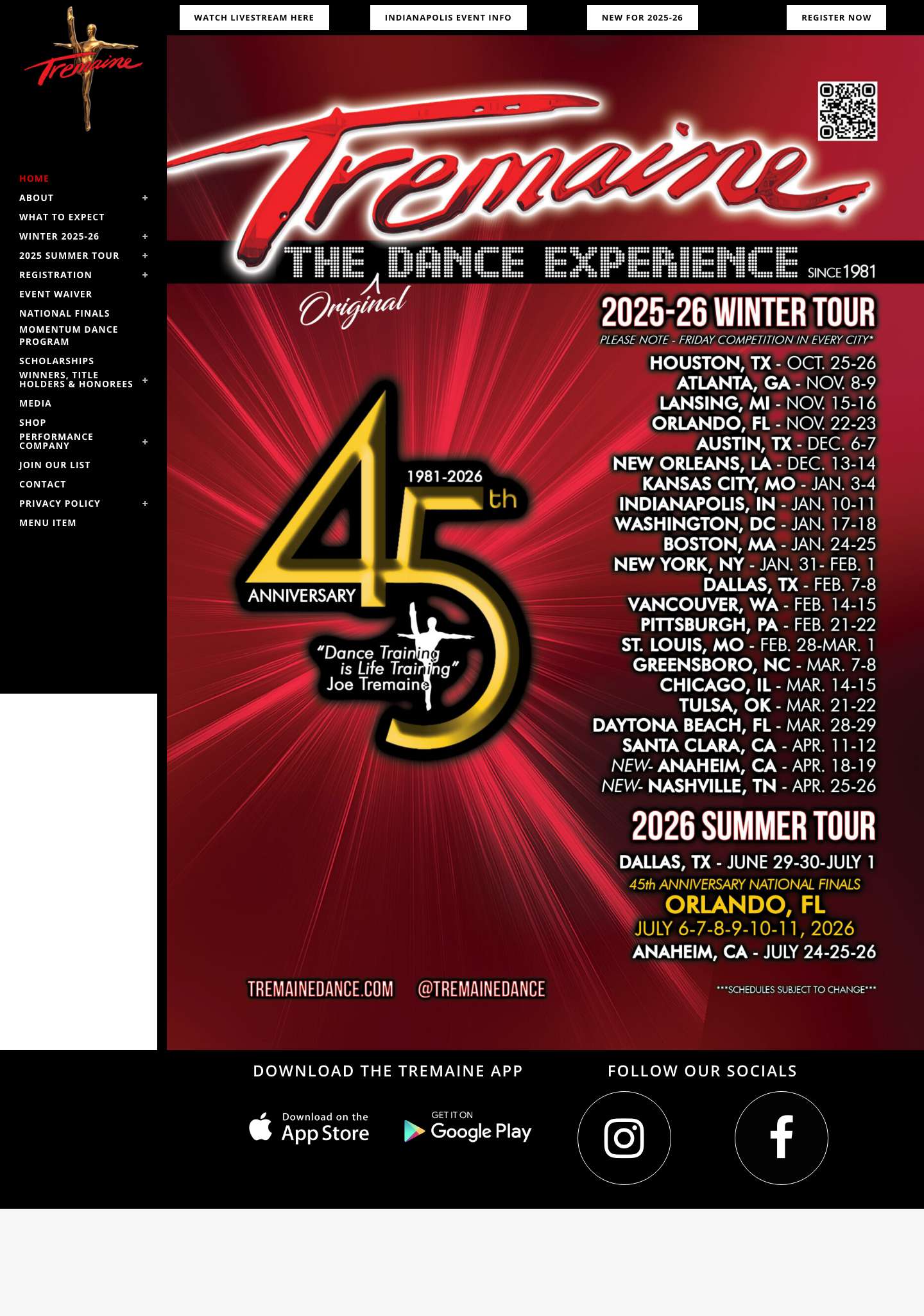 Train With The Masters | Tremaine Dance Conventions & Competitions - Full Screenshot