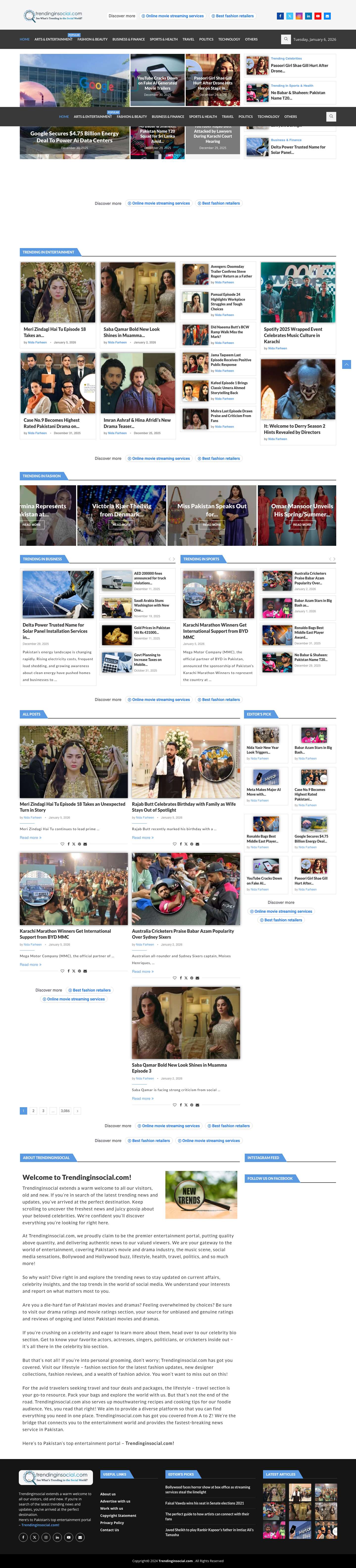 Discover Latest Social Media Trends | Trendinginsocial.com - Full Screenshot