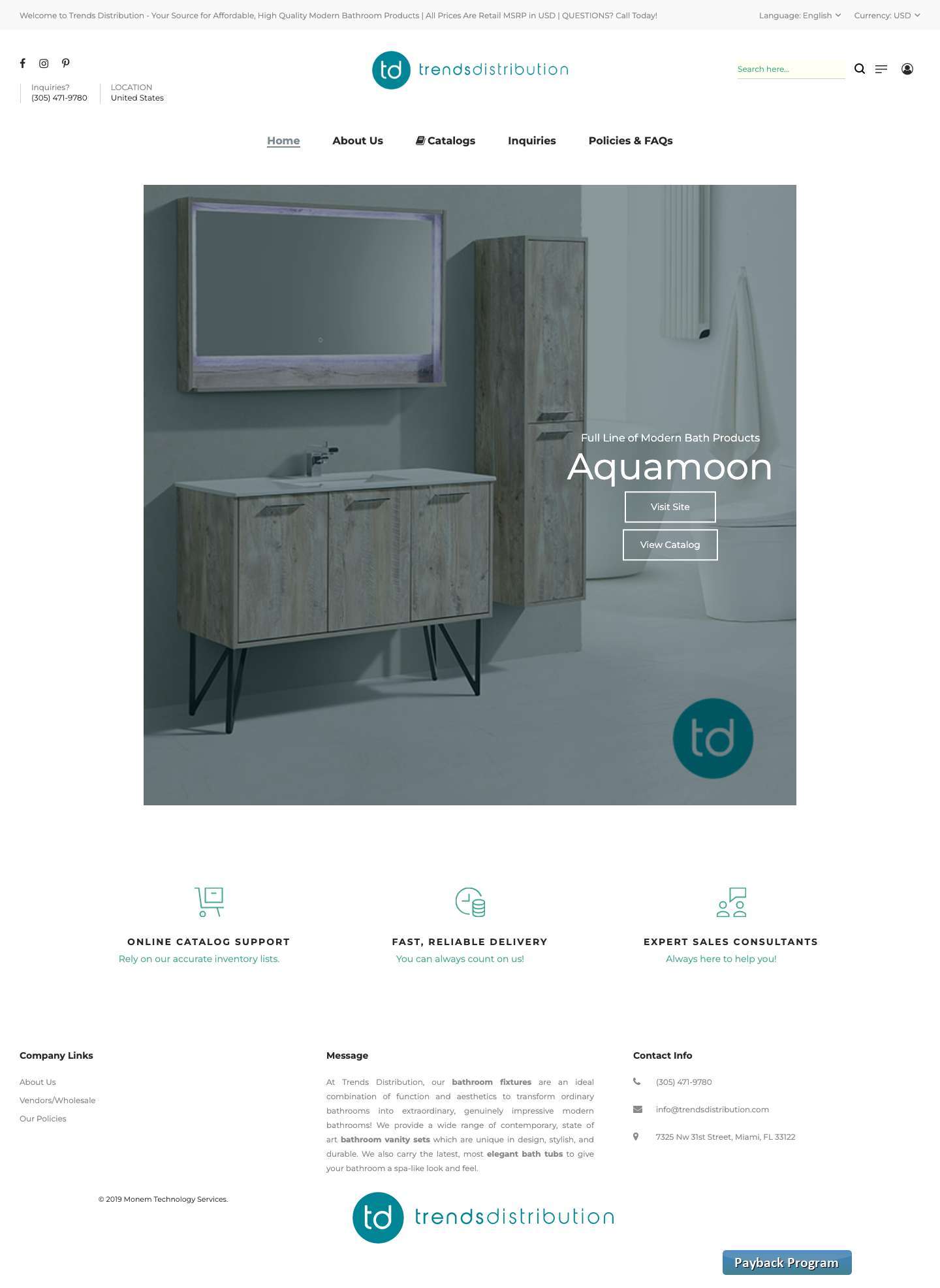 Trends Distribution – Modern Bathroom Furniture & Fixtures - Full Screenshot