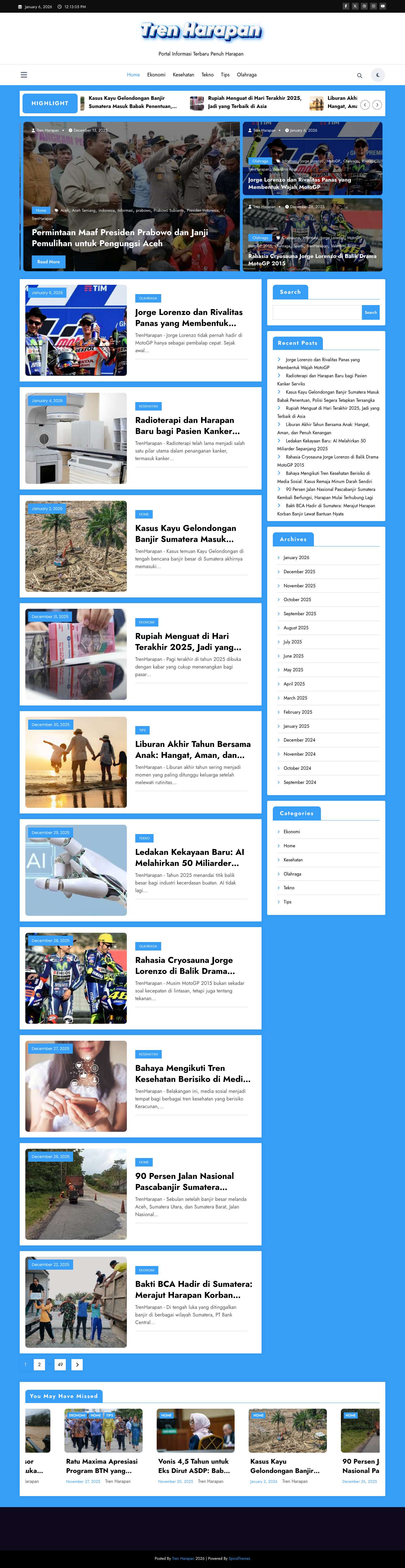 Tren harapan - Portal Informasi Terbaru Penuh Harapan - Full Screenshot
