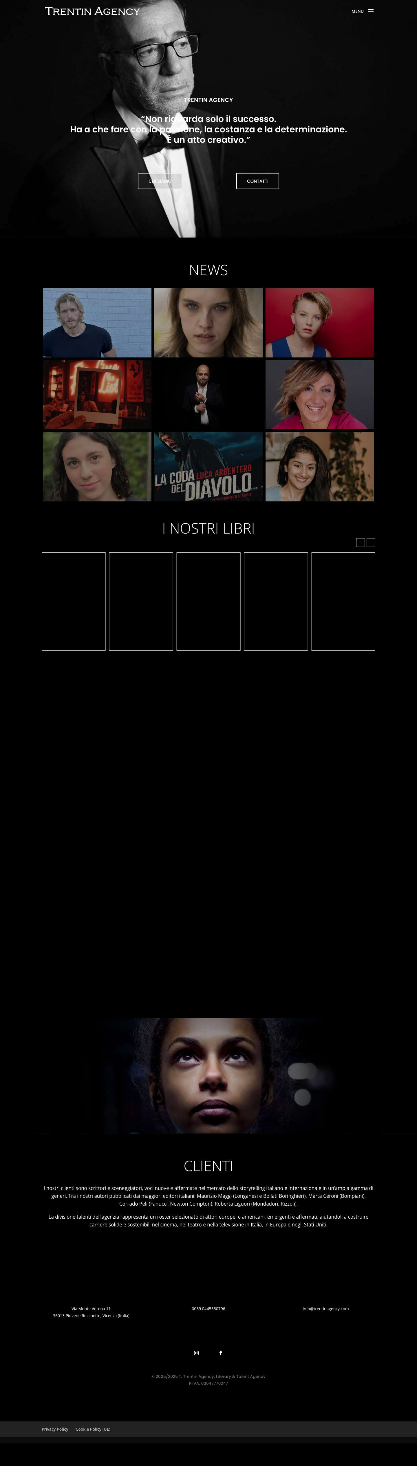 Home page - Trentin Agency Agenzia letteraria e di spettacolo - Full Screenshot