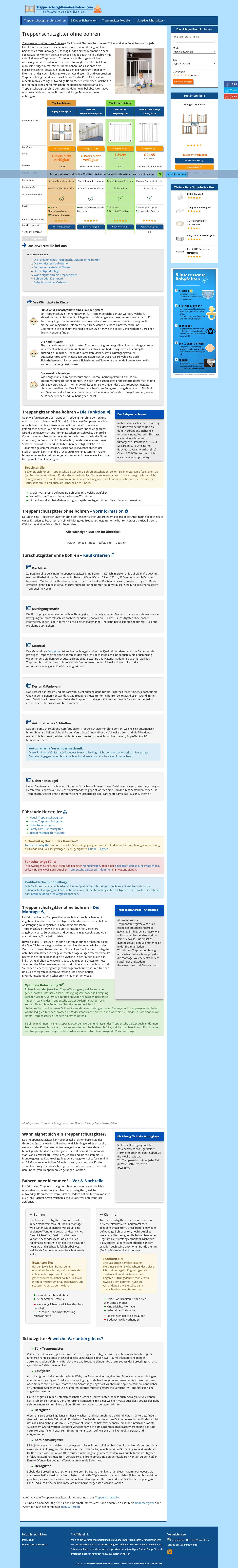 ᐅ Treppenschutzgitter Ohne Bohren ++ NEU ++ Ratgebertreppenschutzgitter-ohne-bohren.com - Full Screenshot