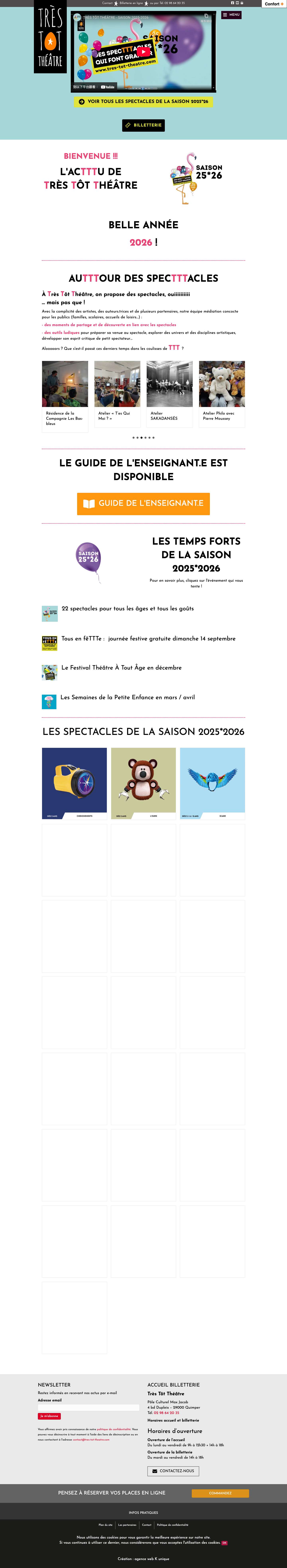 Très Tôt Théâtre – Des spectacles qui font grandir ! - Full Screenshot