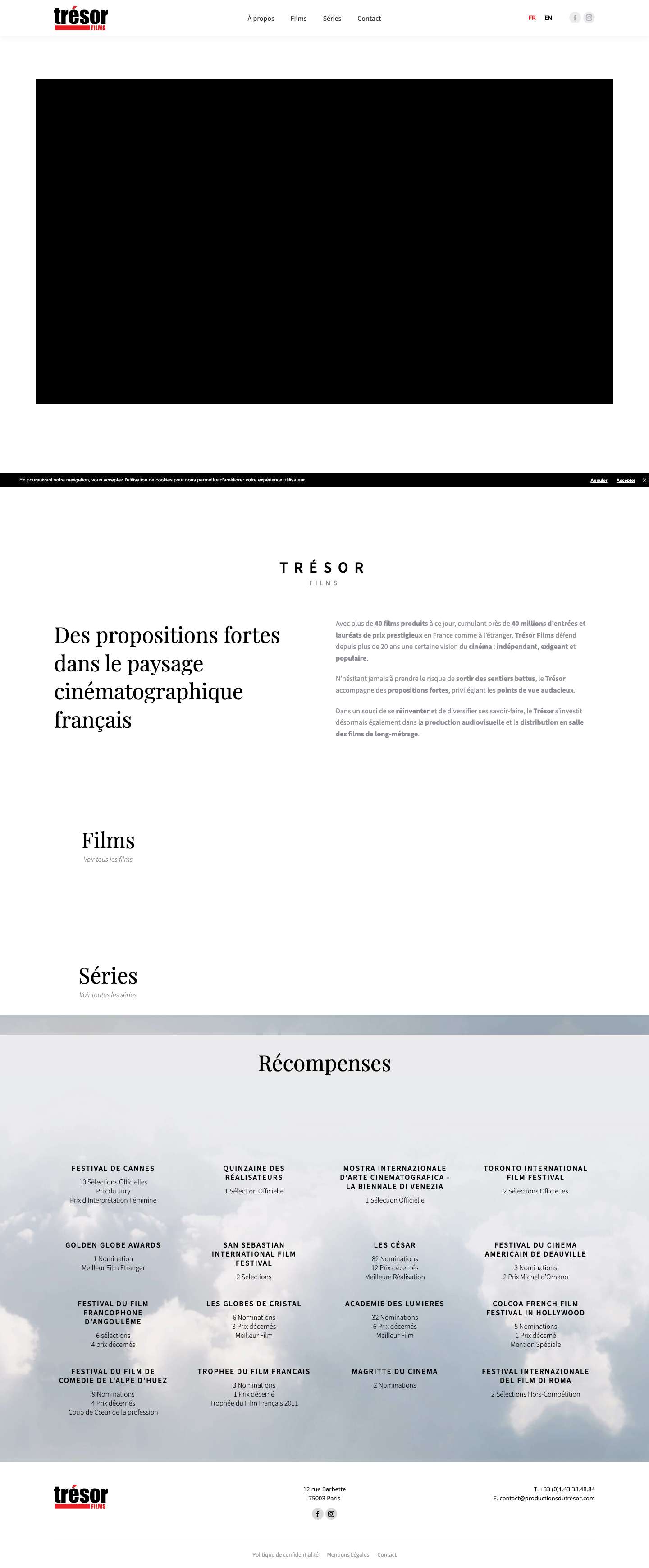 Accueil - Les productions du Trésor - Full Screenshot