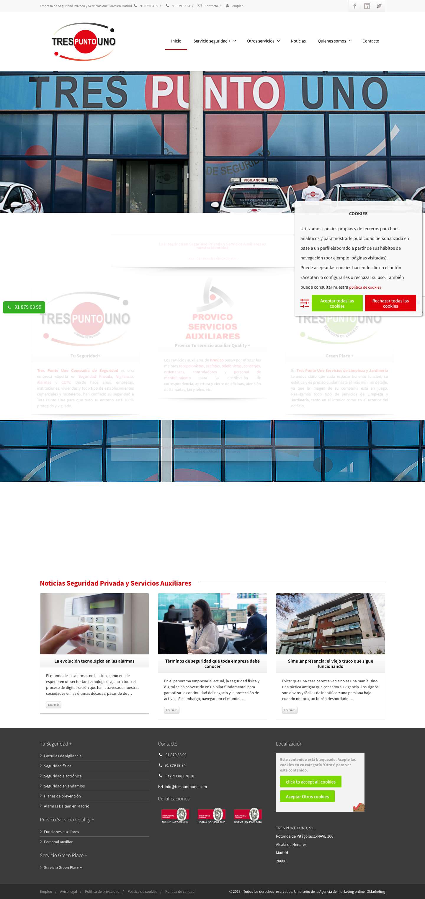 Empresa seguridad privada Madrid | Tres Punto Uno - Full Screenshot