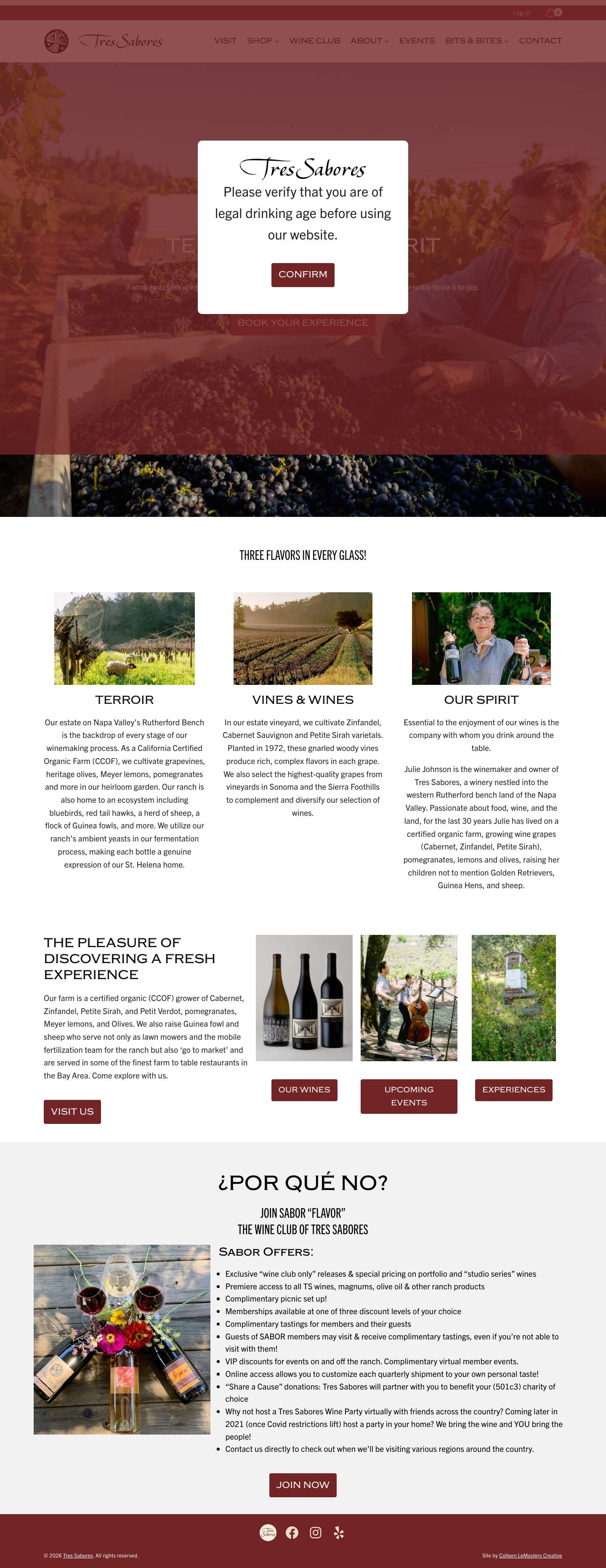 Home - Tres Sabores - Full Screenshot