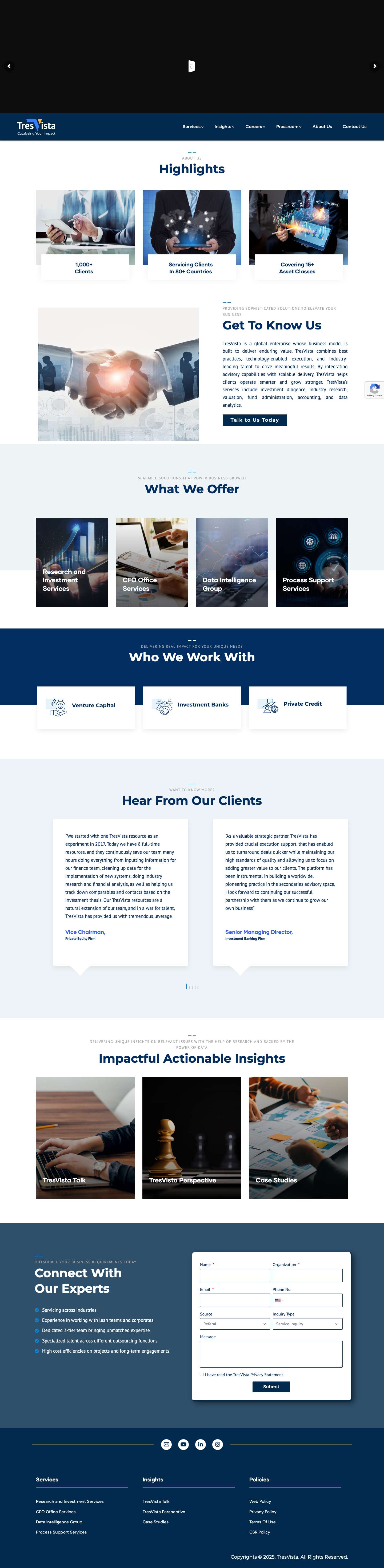 TresVista | Leading Financial Service Provider - Full Screenshot