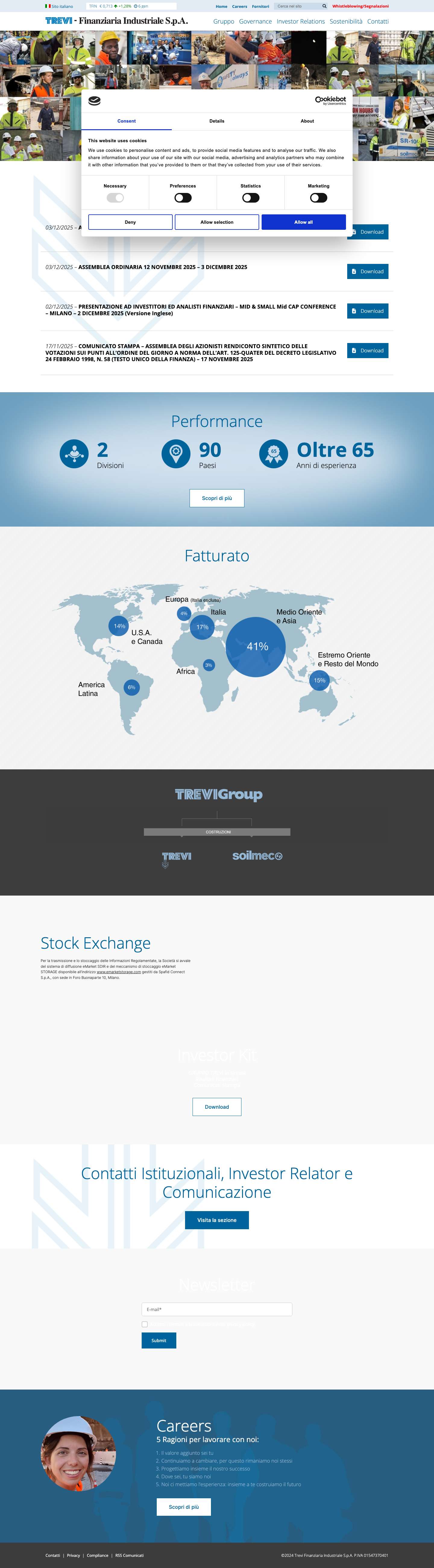 Trevi Finanziaria Industriale S.p.A. - Full Screenshot