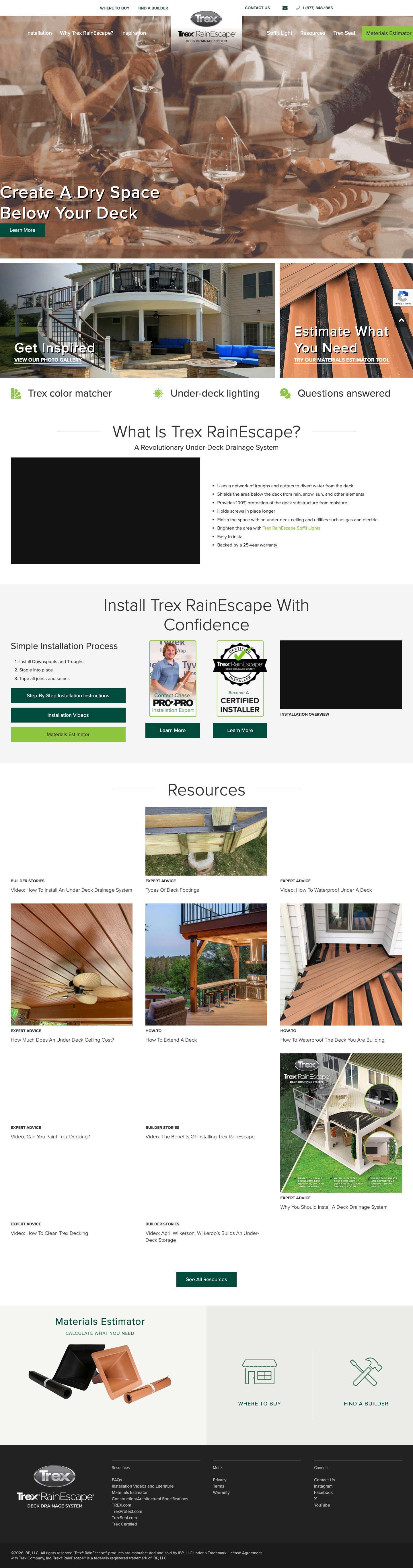 Under-Deck Drainage System for Elevated Decks | Trex RainEscape - Full Screenshot