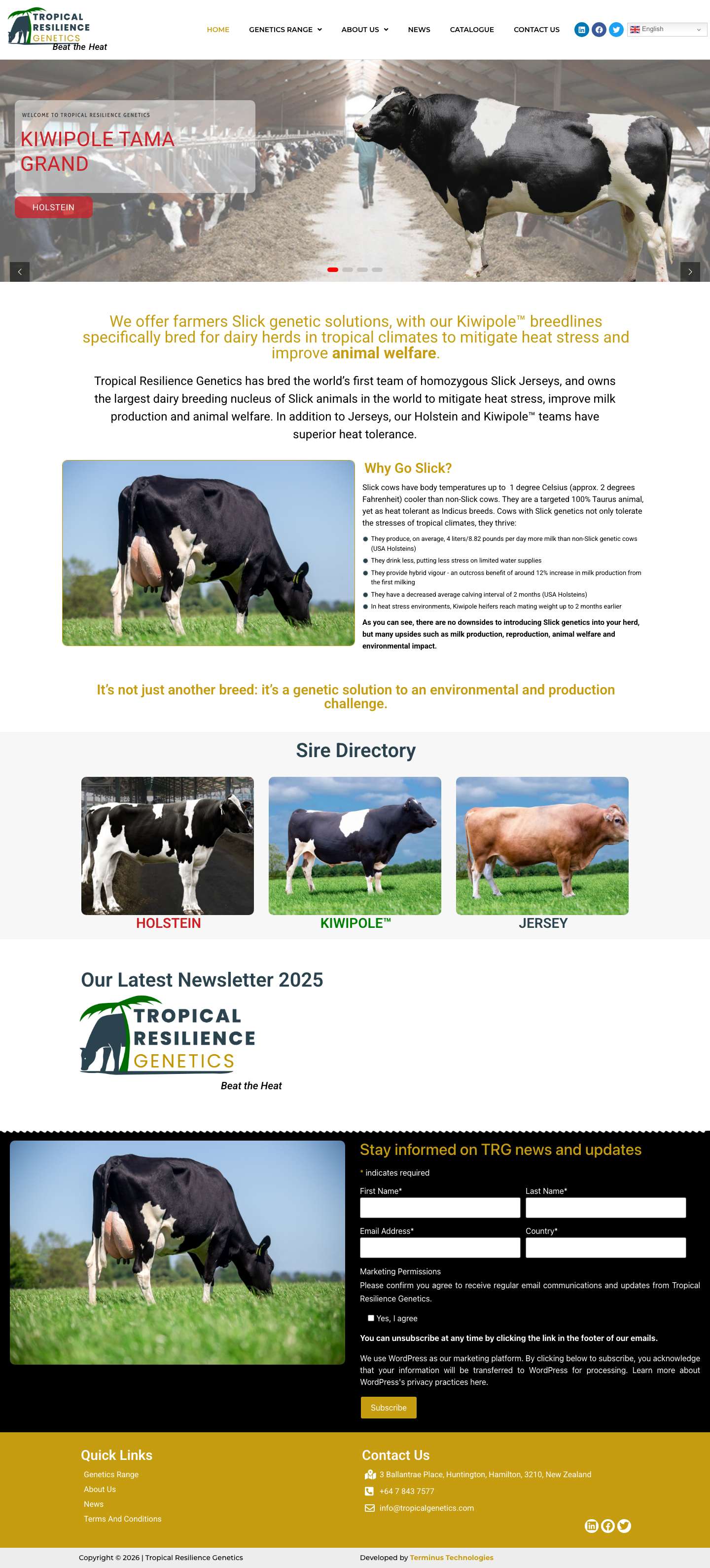 Tropical Resilience Genetics – Heat Tolerant Dairy Genetics - Full Screenshot