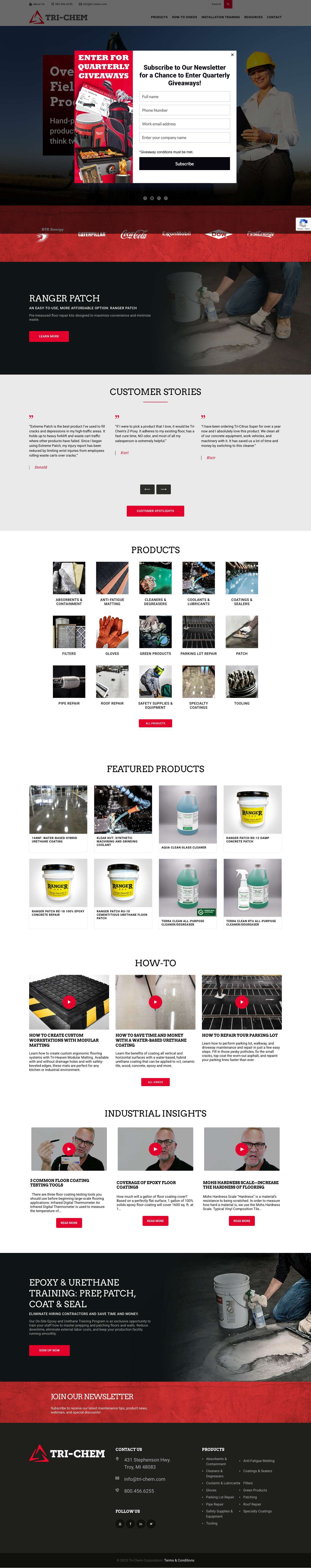 Home - Tri-Chem Corporation - Full Screenshot