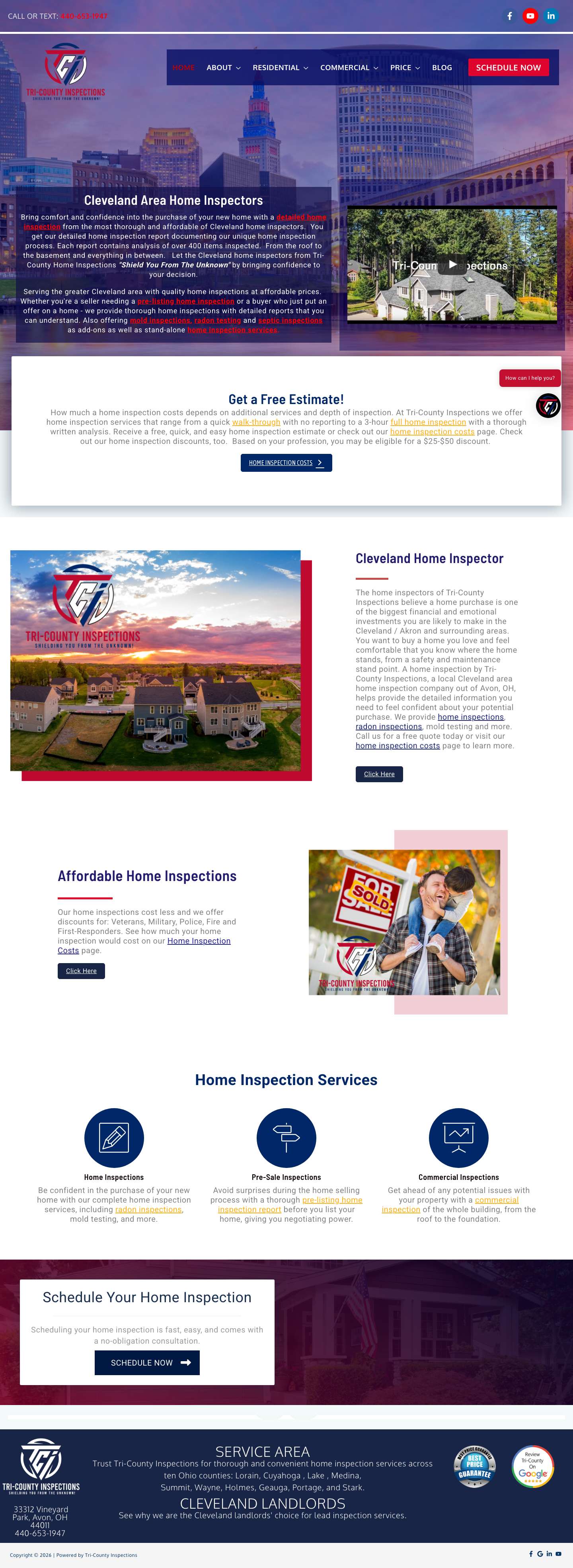Cleveland Home Inspectors: Detailed & Affordable Home Inspections - Full Screenshot