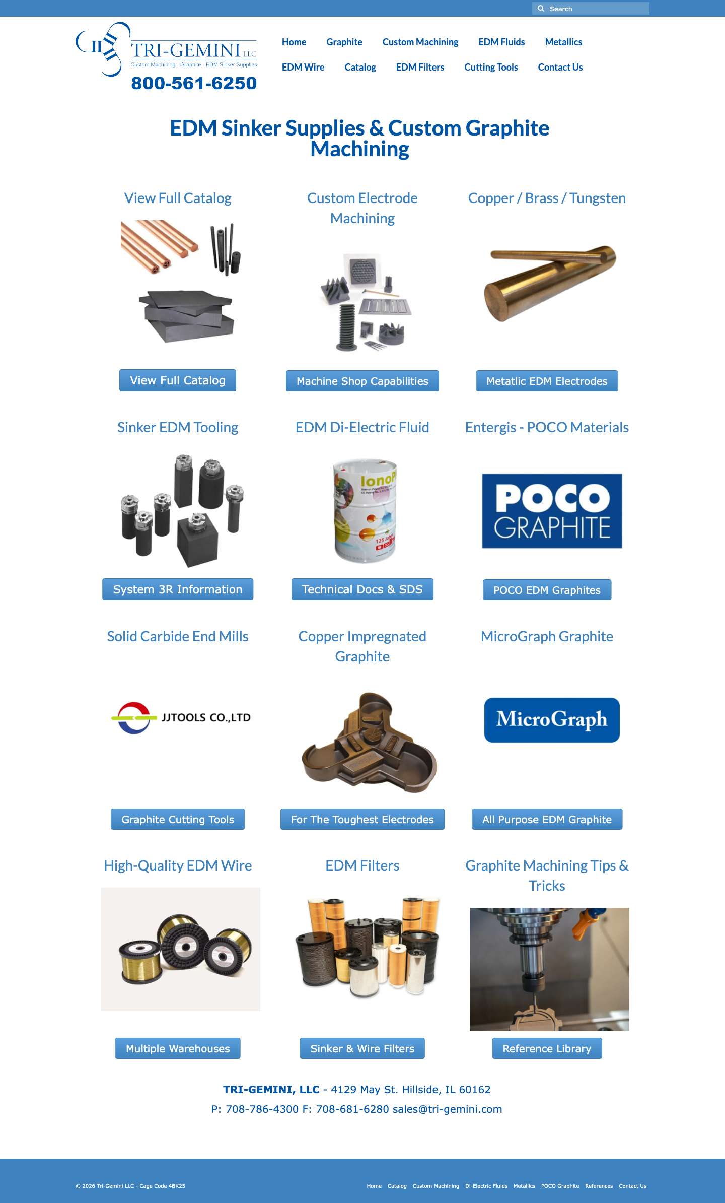 EDM Sinker Supplies & Custom Graphite Machining - Full Screenshot