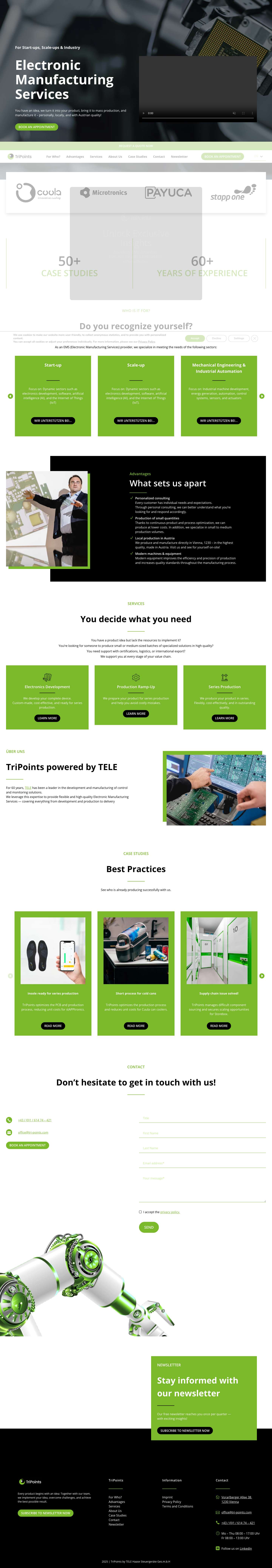 Home - English - Electronic Manufacturing Services – maßgeschneidert von TELE - Full Screenshot