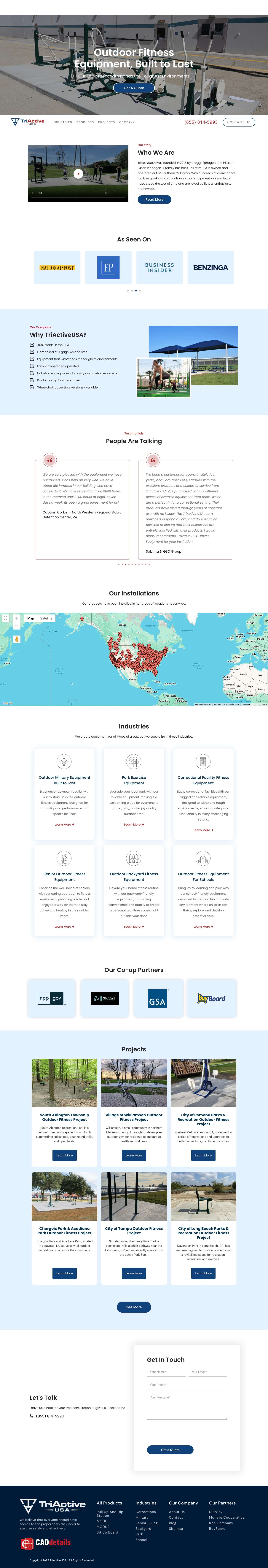 Robust Steel Outdoor Fitness Equipment | TriActiveUSA - Full Screenshot