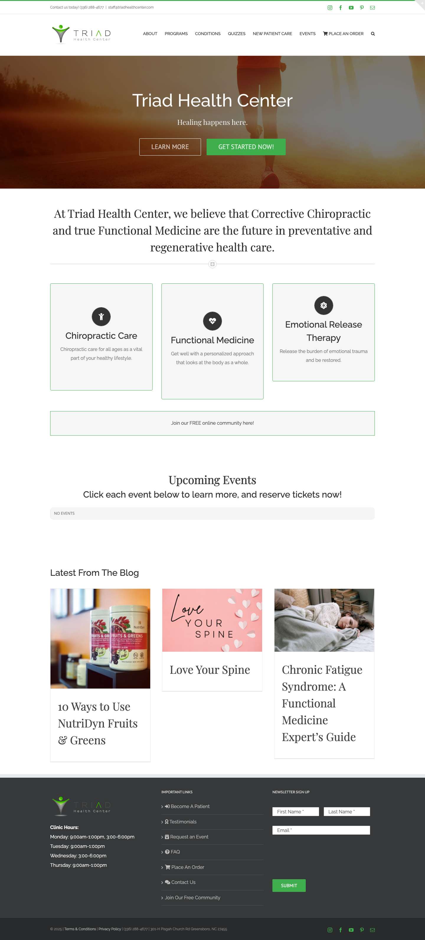 Home - Triad Health Center - Full Screenshot