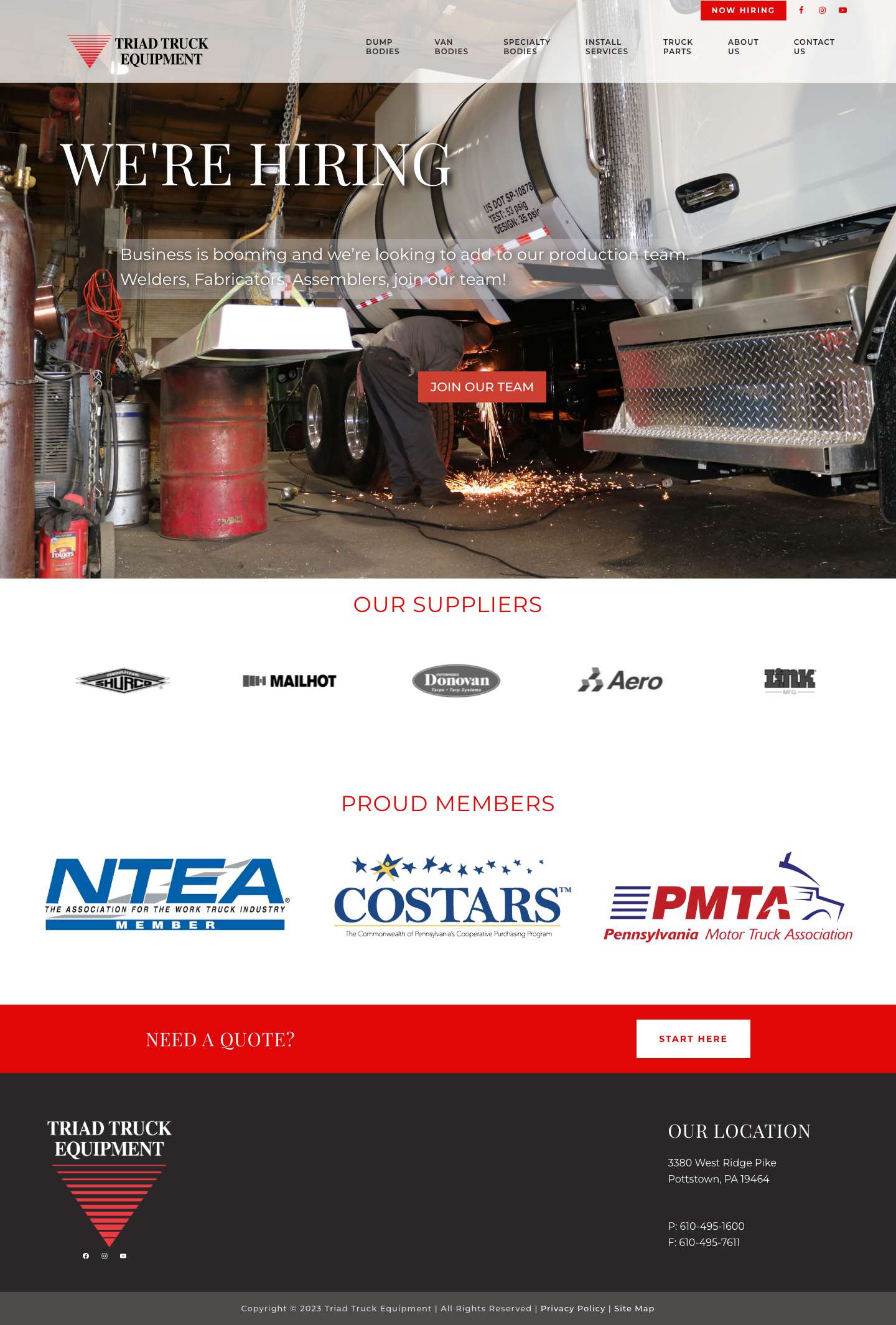 Home - Triad Truck Equipment - Full Screenshot