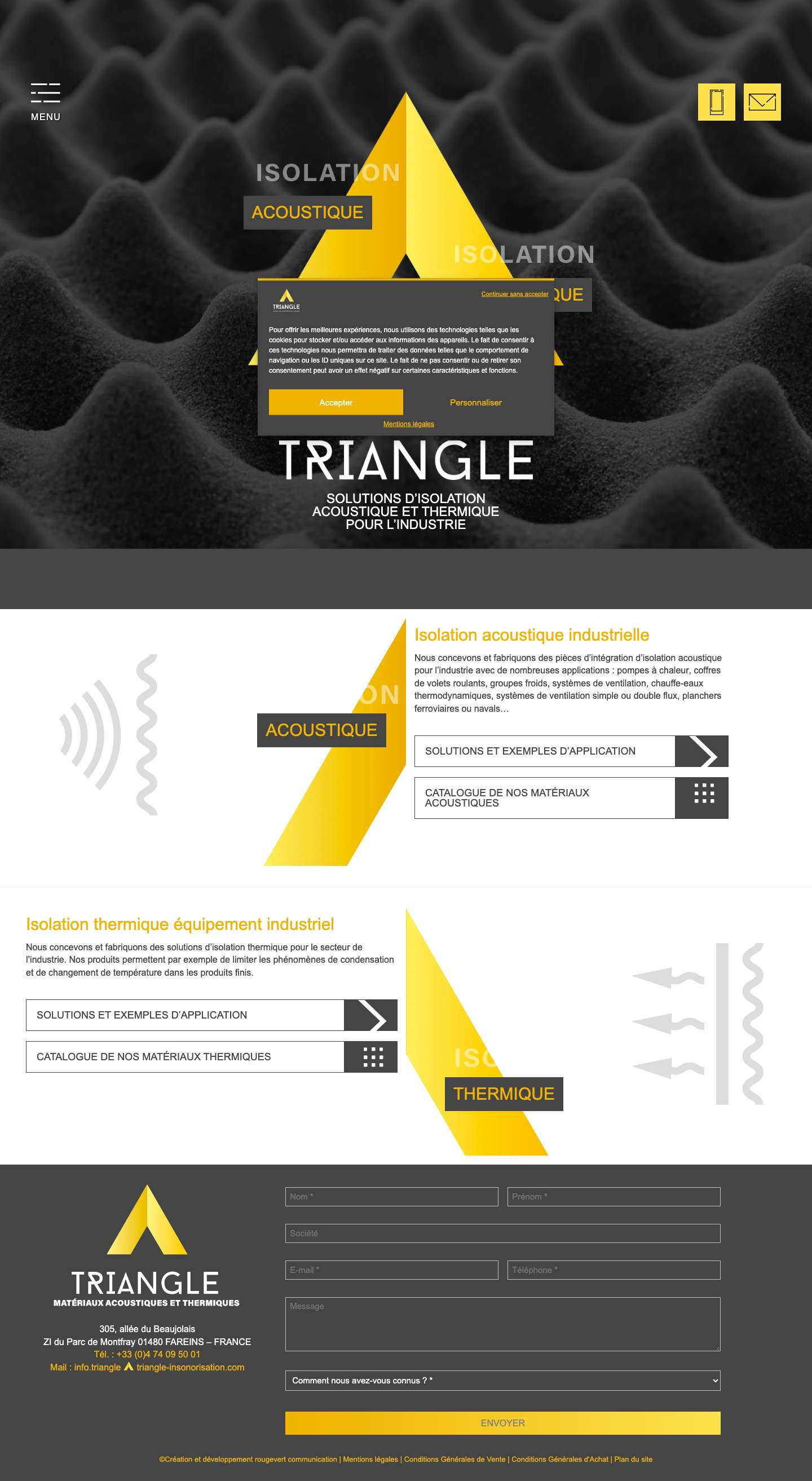 Spécialiste acoustique machine, isolation thermique équipement - Full Screenshot