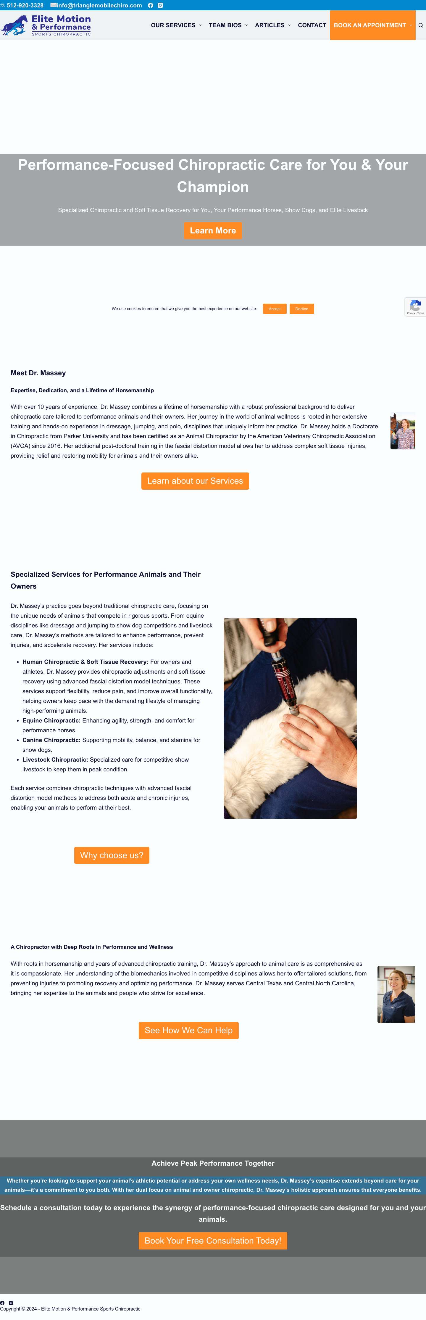 Elite Motion and Performance Chiropractic | NC & Central TX - Full Screenshot