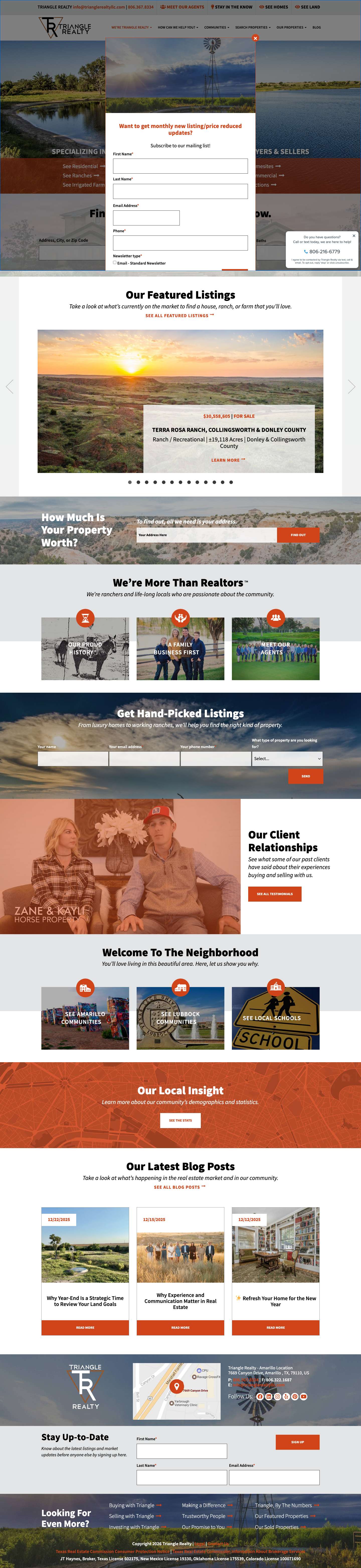 Triangle Realty | An Amarillo-Based, Texas Real Estate Agency - Full Screenshot