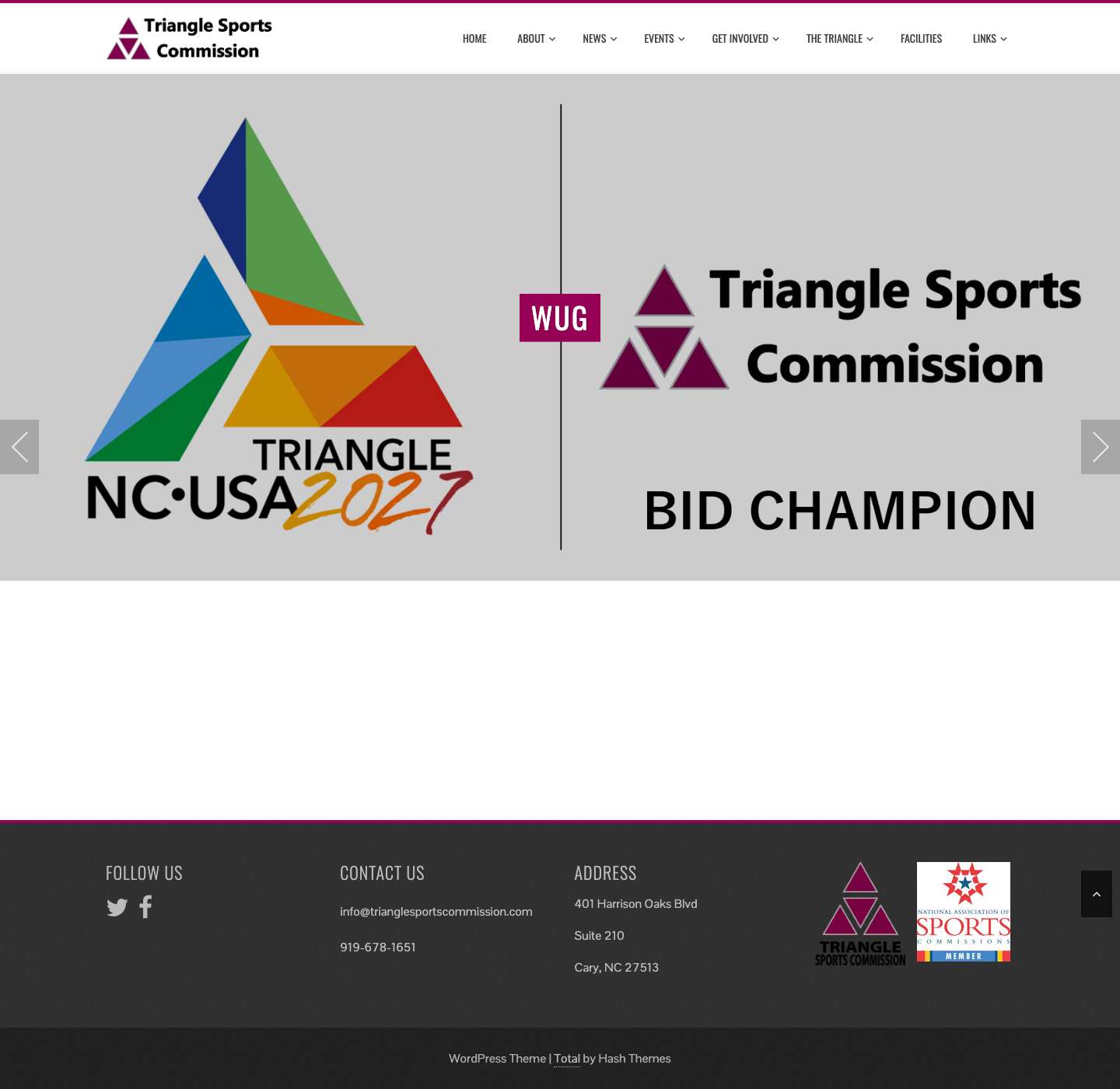 Home – Triangle Sports Commission - Full Screenshot