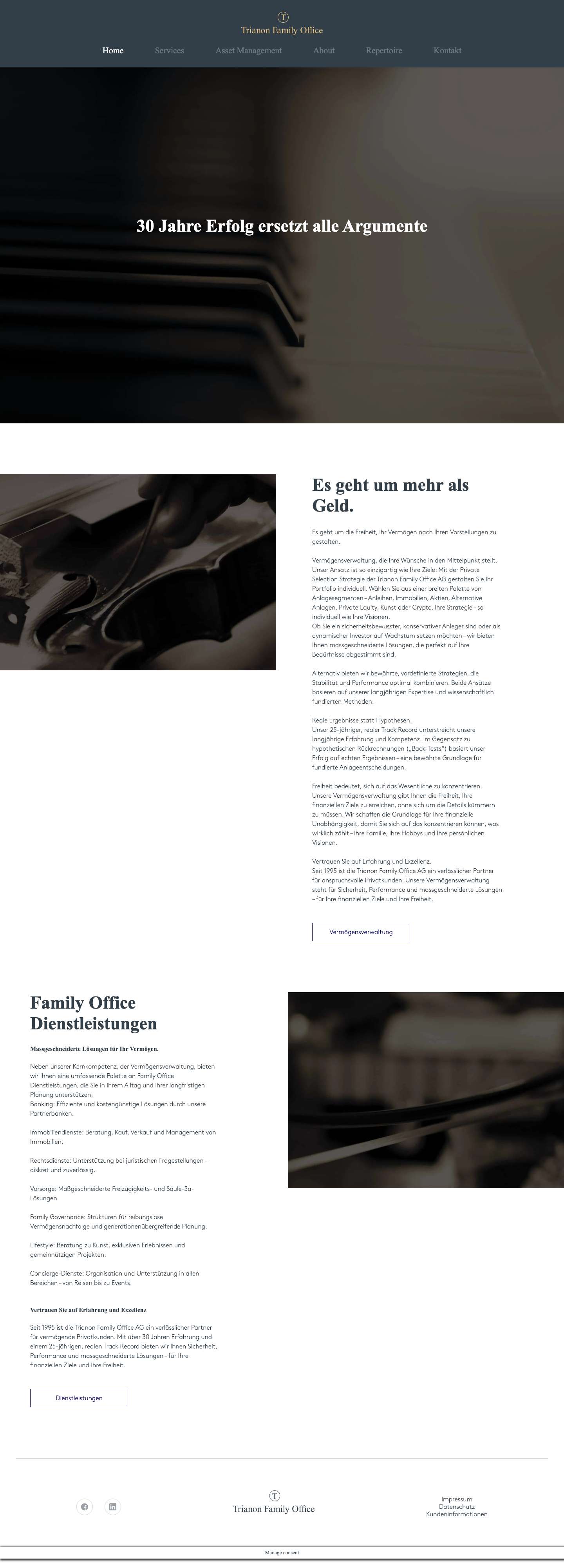 Home - Trianon Family Office AG - Full Screenshot
