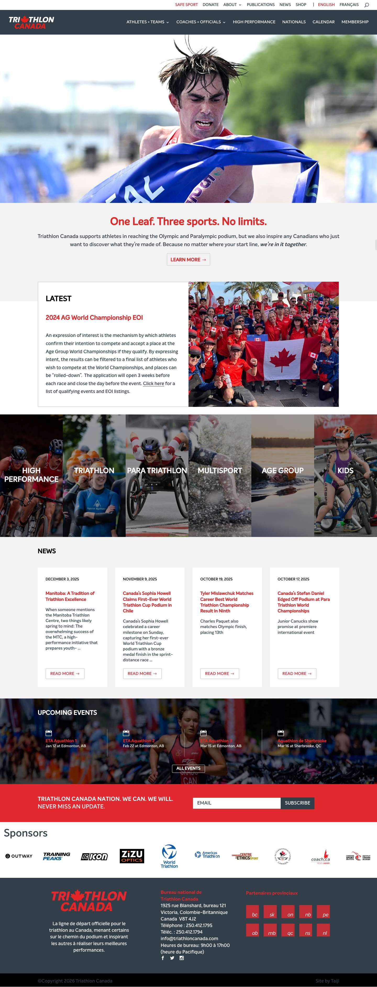 Home - Triathlon Canada - Full Screenshot