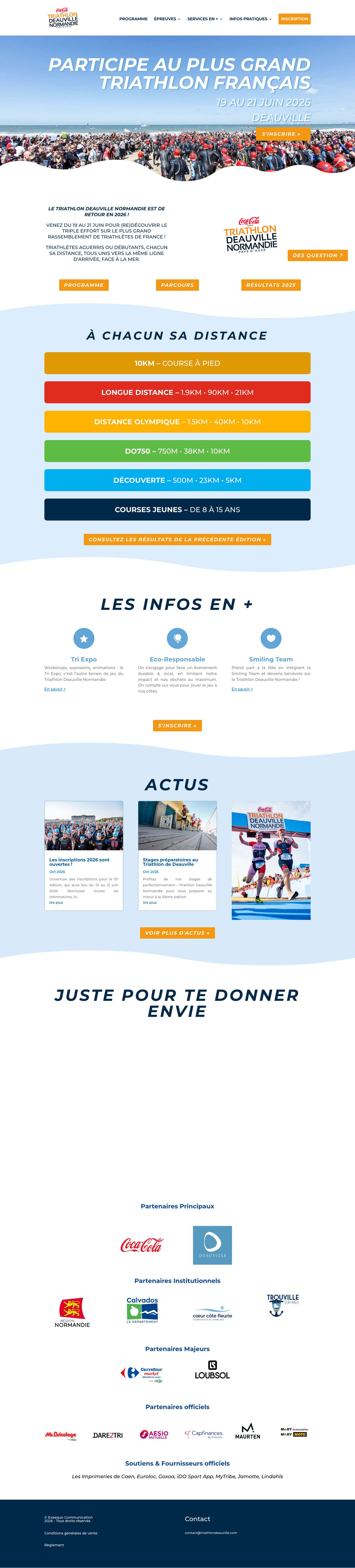 Triathlon Deauville Normandie | Rendez-vous sur le plus grand triathlon français ! - Full Screenshot