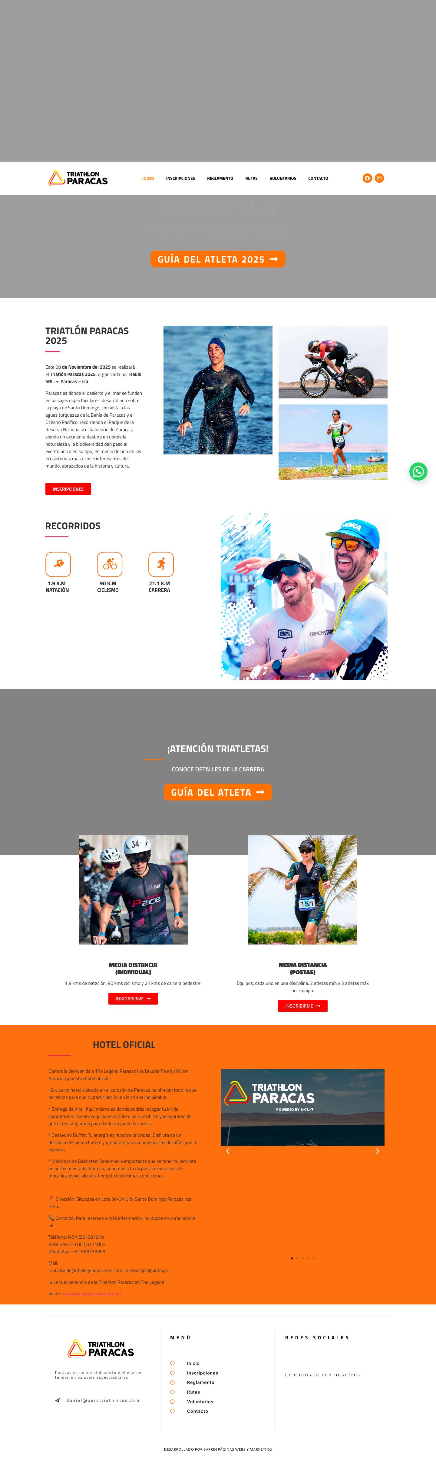 Triatlón Paracas 2025 | Desafía el mar, el desierto y el viento - Full Screenshot