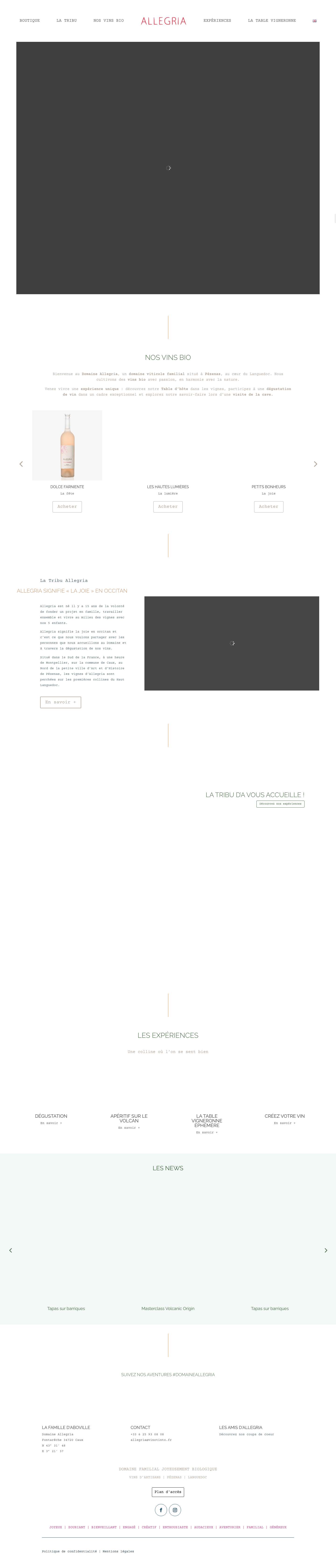 Domaine viticole bio à Pézenas | Dégustation et Table d’hôte - Full Screenshot