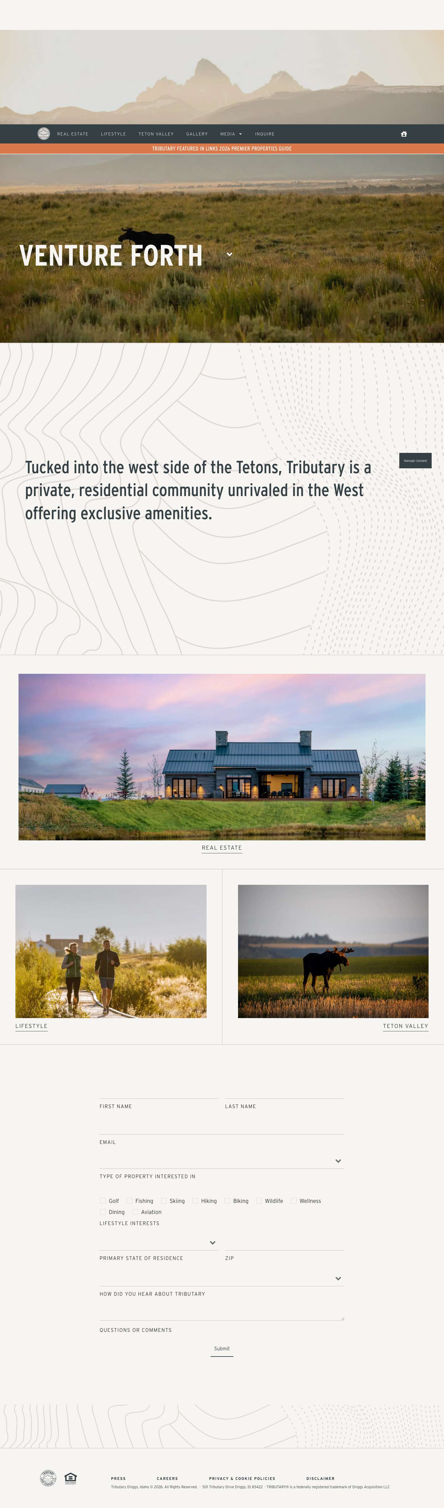 Tributary | Driggs, Idaho - Full Screenshot