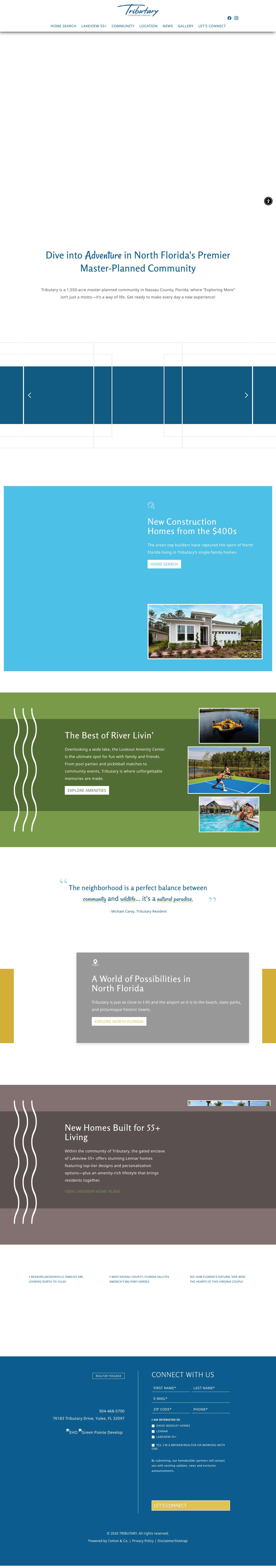 Tributary | New Homes in Nassau County, FL - Full Screenshot