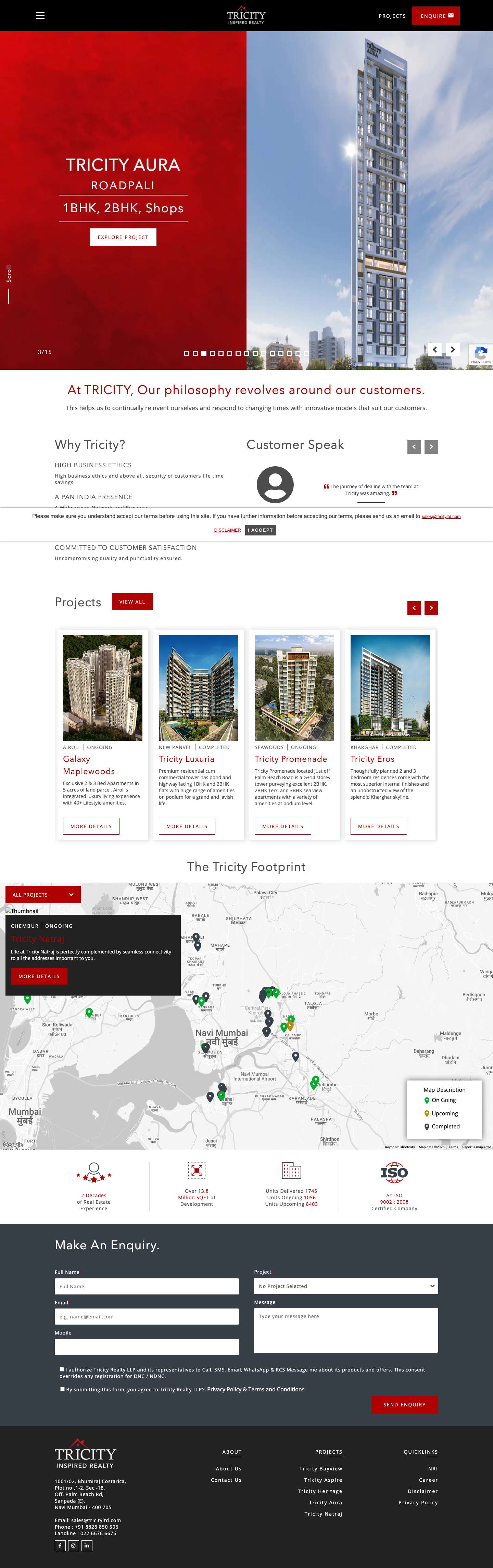 Tricity Realty Inspired | Real Estate Developer Navi MumbaiTricityltd - Full Screenshot