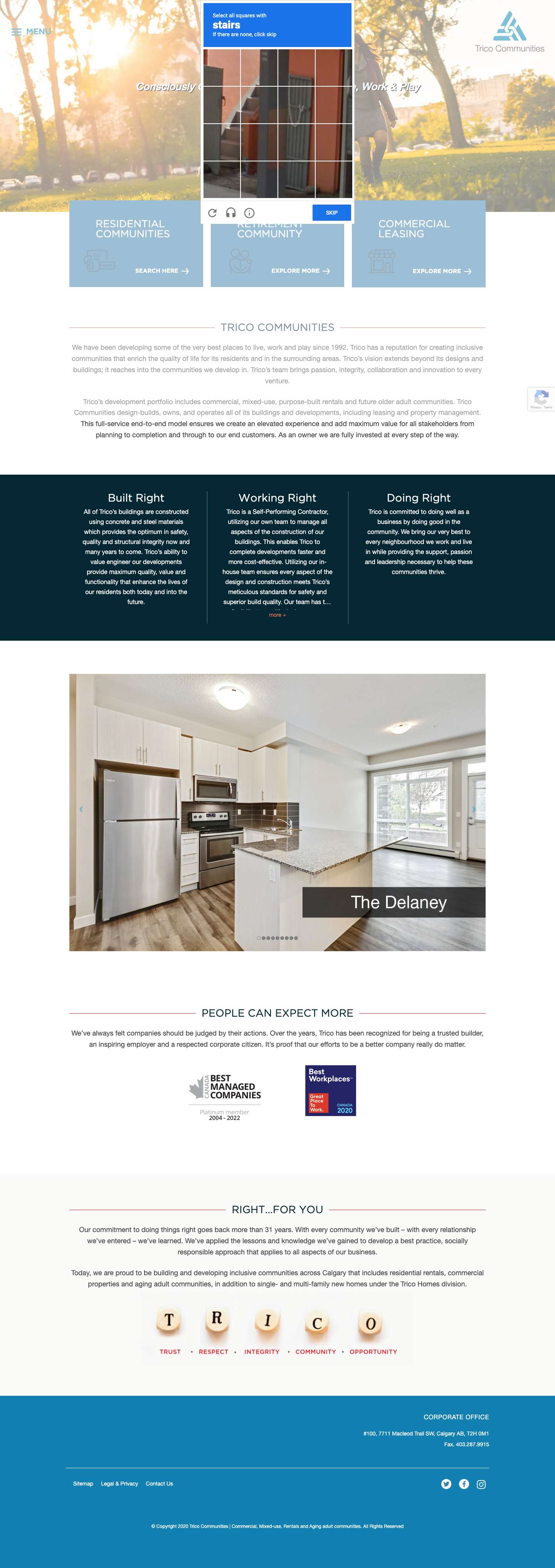Trico Communities – Consciously Creating The Best Places To Live, Work & Play - Full Screenshot