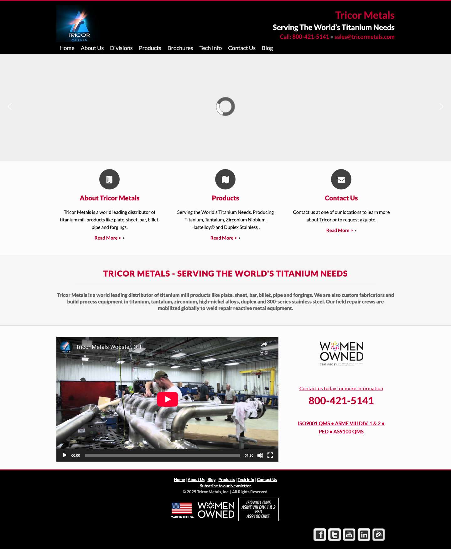 Tricor Metals Serving the World's Titanium Needs - Tricor Metals - Tricor Alloys - Full Screenshot
