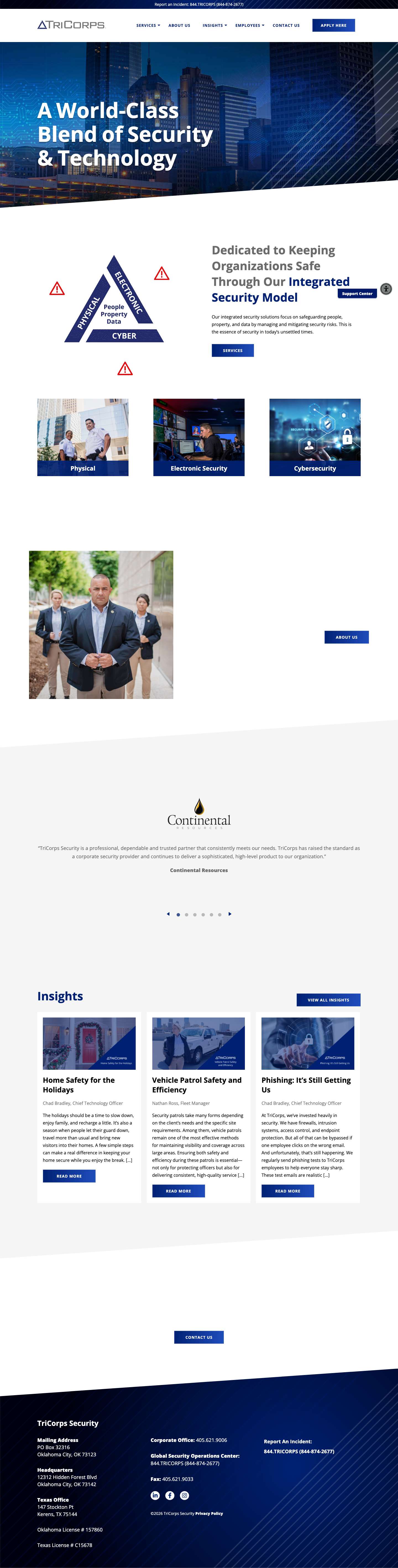 Home - TriCorps Security - Full Screenshot