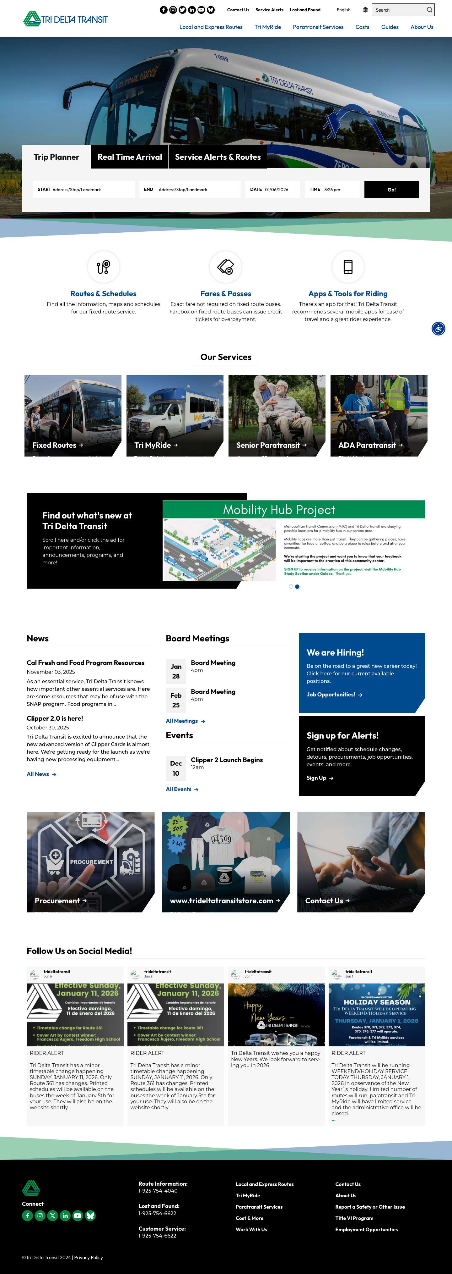 Home -Tri Delta Transit - Full Screenshot