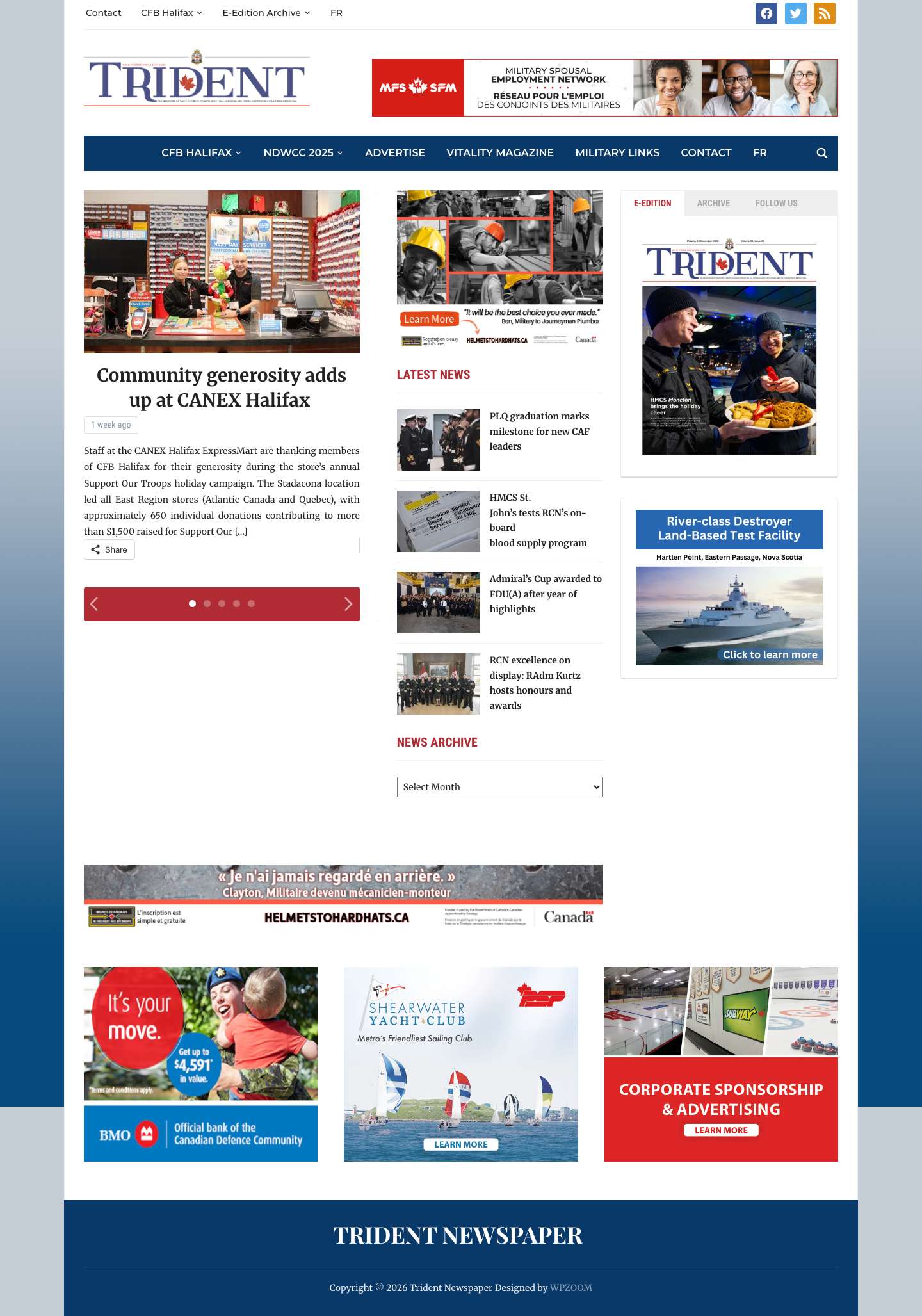 Trident Newspaper | CFB Halifax Trident Navy Newspaper - Full Screenshot
