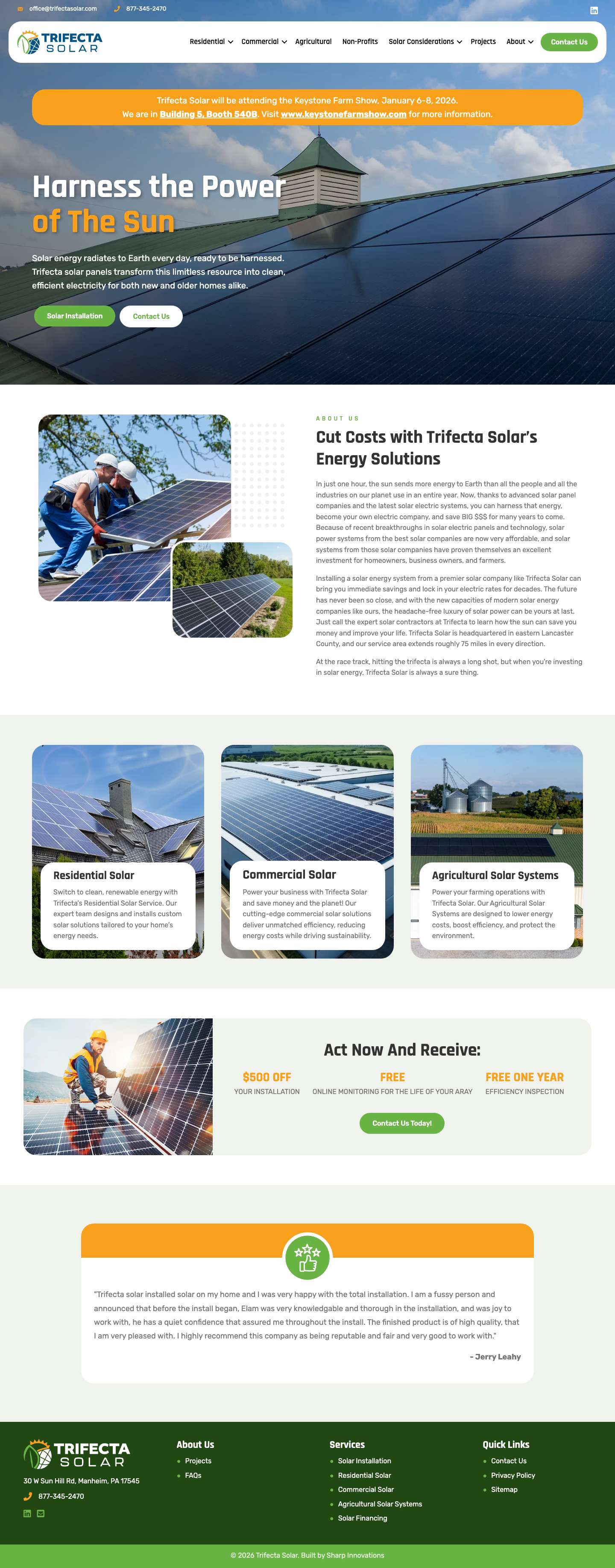 A Leader Among Local Solar Companies - Residential & Commercial | Trifecta Solar - Full Screenshot