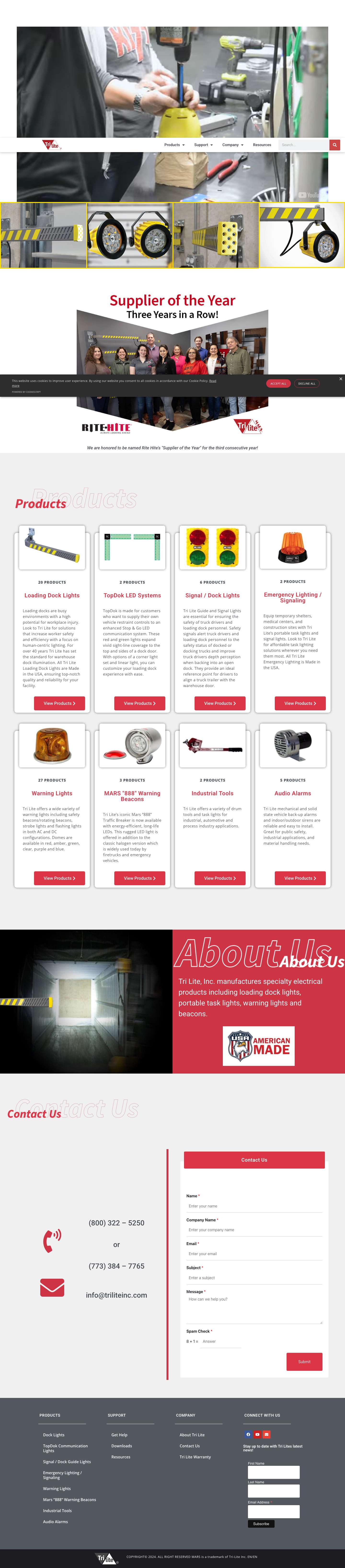 Tri Lite Loading Dock Lights Warning Lights and Beacons - Tri Lite - Full Screenshot