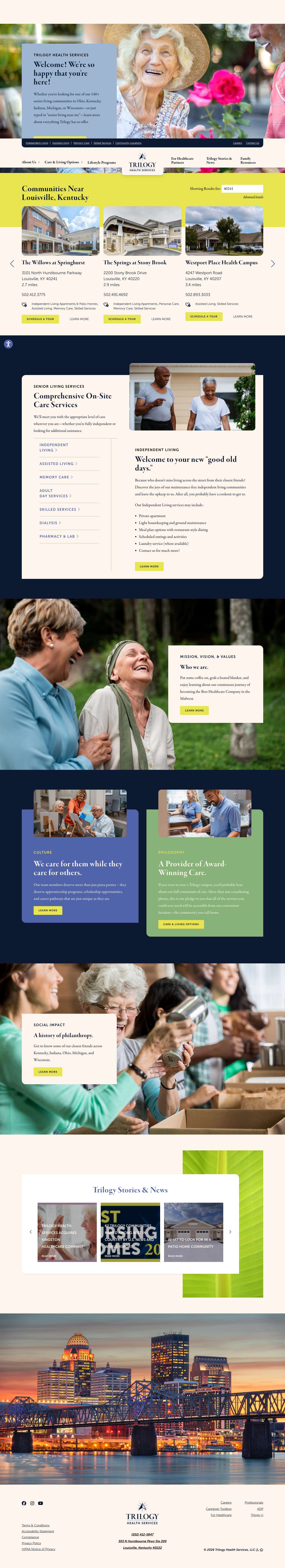 Senior Living Communities - Trilogy Health Services, LLC - Full Screenshot