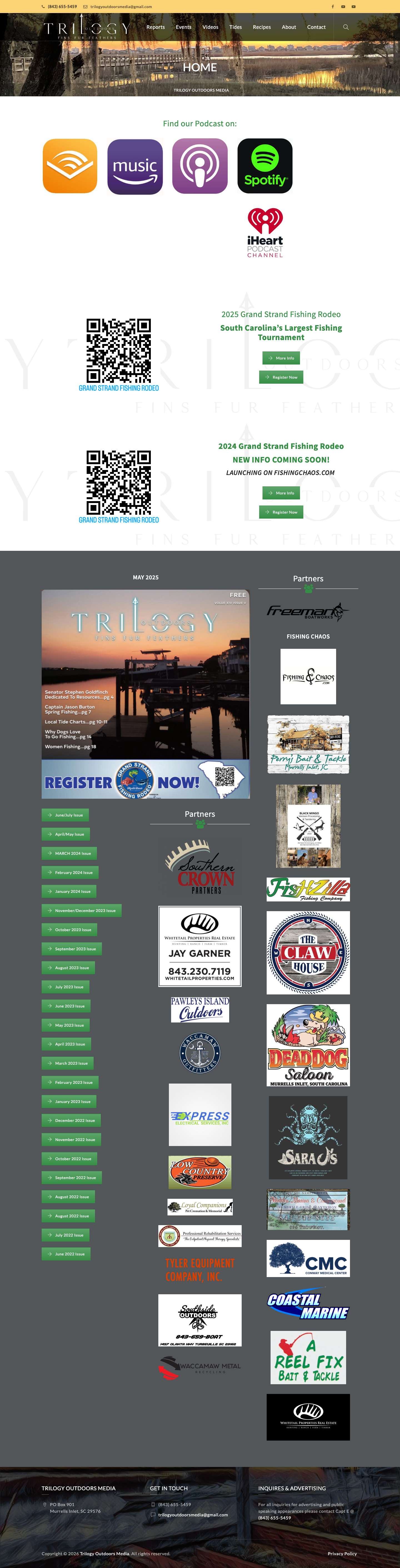 Trilogy Outdoors Media – Waccamaw Outdoors Magazine, Podcasts & Radio - Full Screenshot