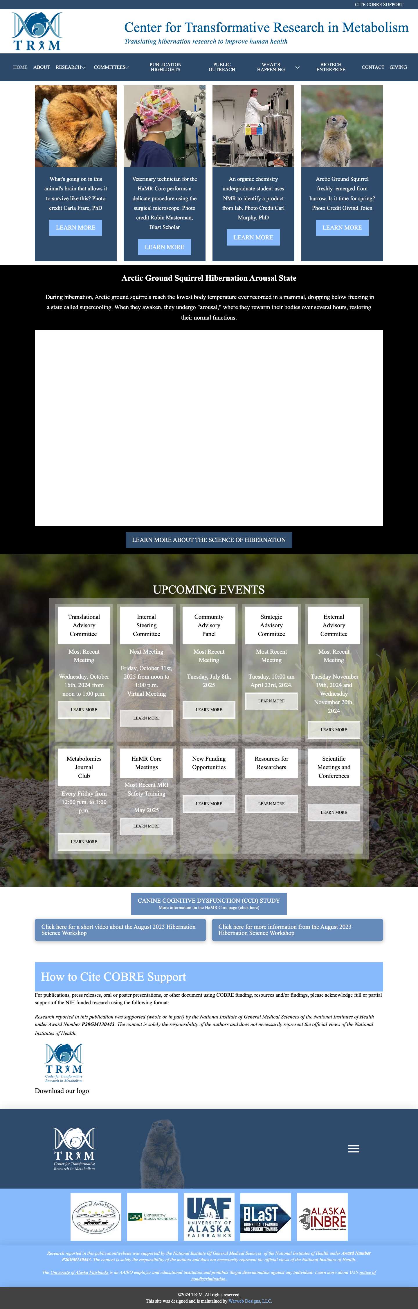 Home - Center for Transformative Research in Metabolism - Full Screenshot